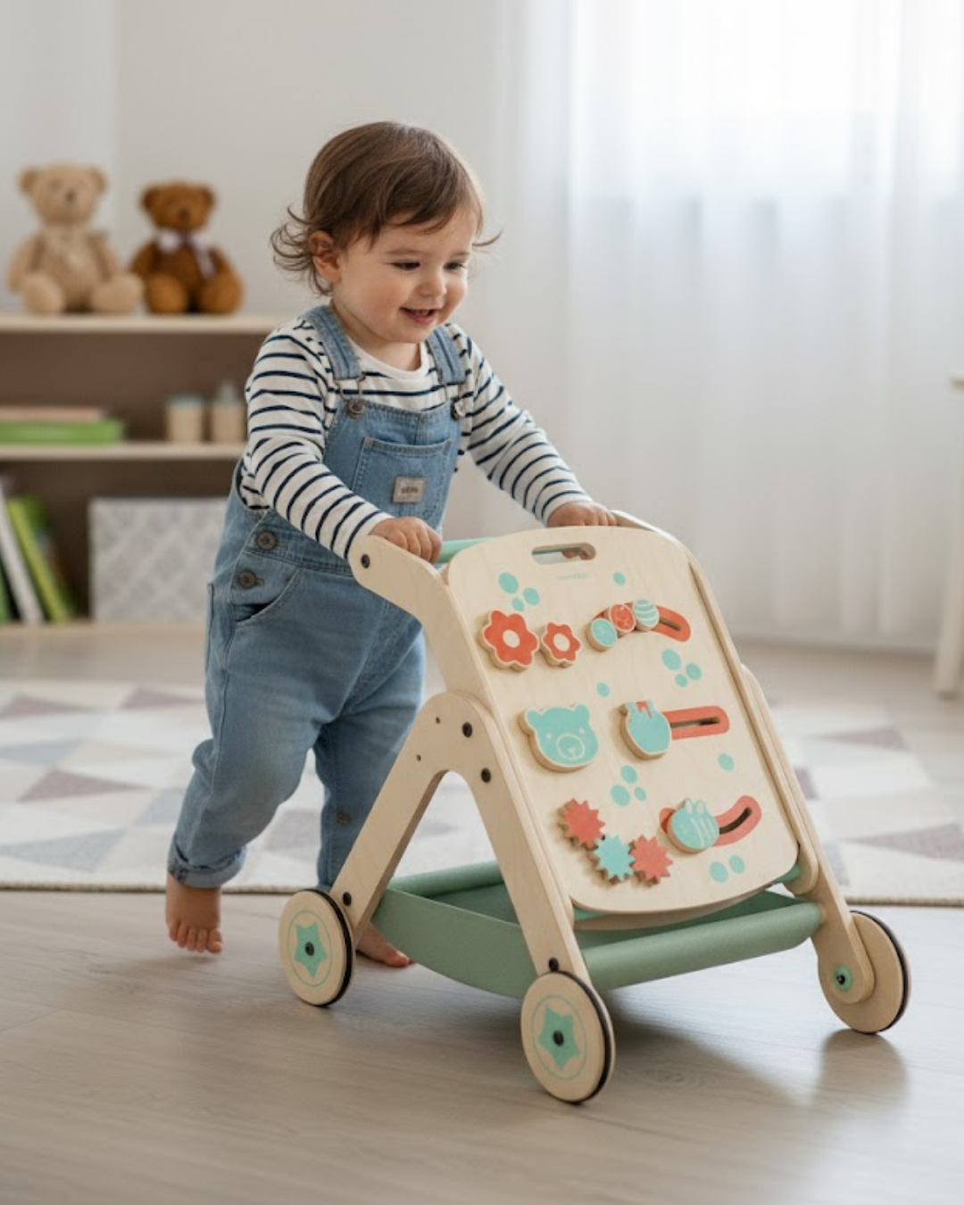 Mamatoyz Trio Yürüteç Aktivite Masası Ahşap Şehir Versiyonu