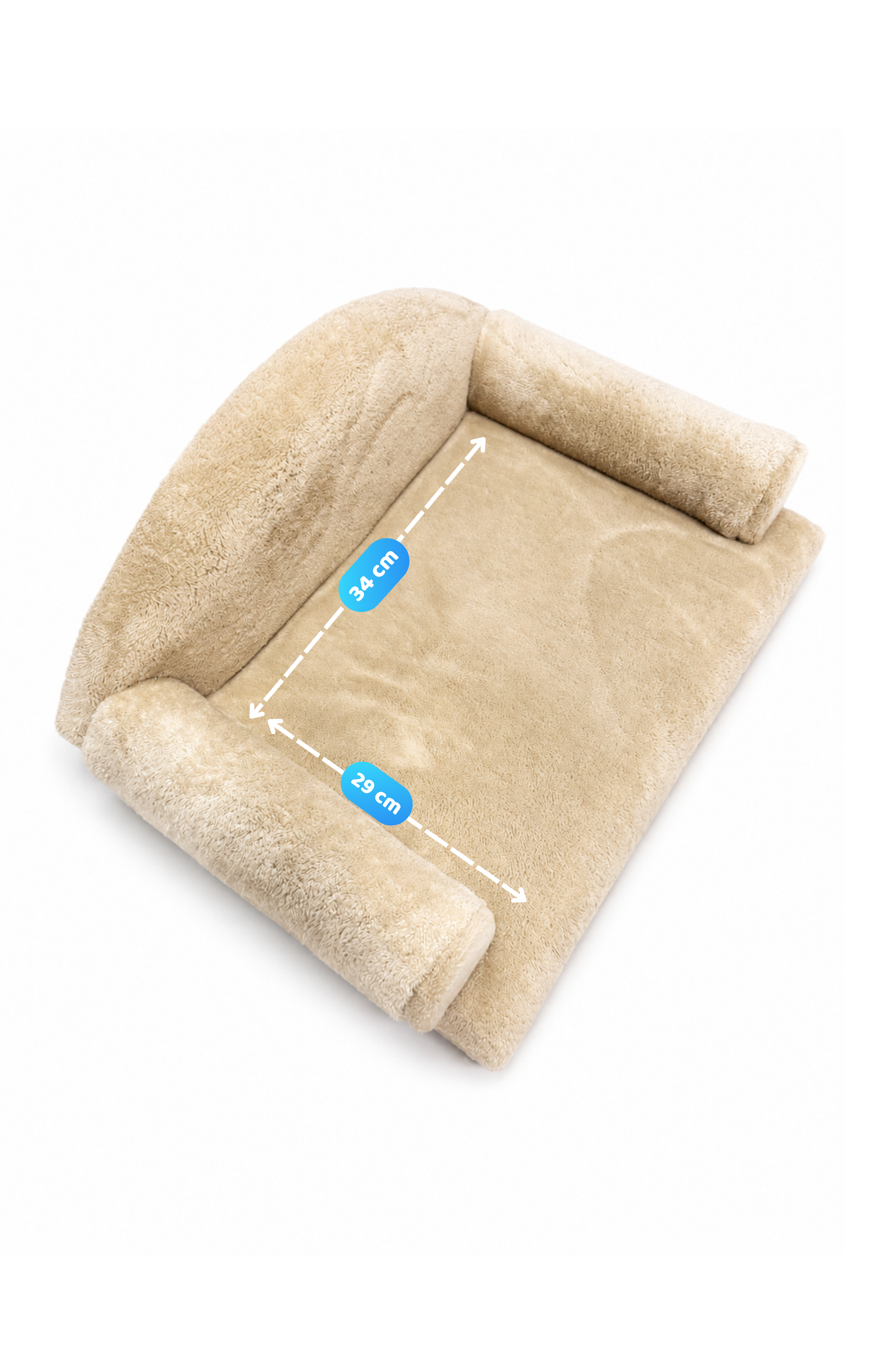 Reyo Pet Peluş Kedi Koltuğu, Kedi Kanepesi, Kedi Yatağı, Evcil Hayvan Dinlenme Koltuğu, Rahat Kedi Sofa Yatağı, 45x33x25 cm Bej