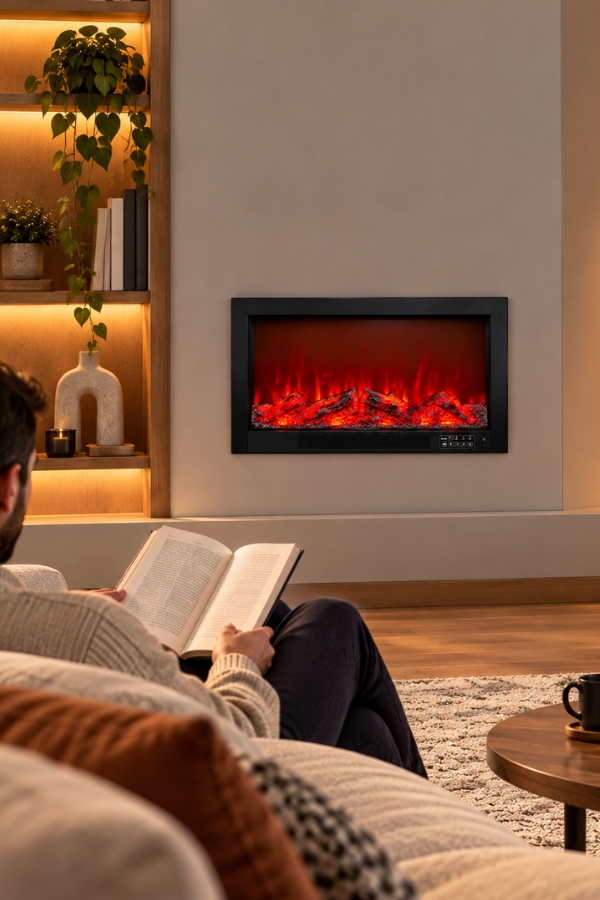 Alaz Efekt 1800W 80cm Bluetooth ve Ses Efektli Dekoratif Elektrlkli Şömine