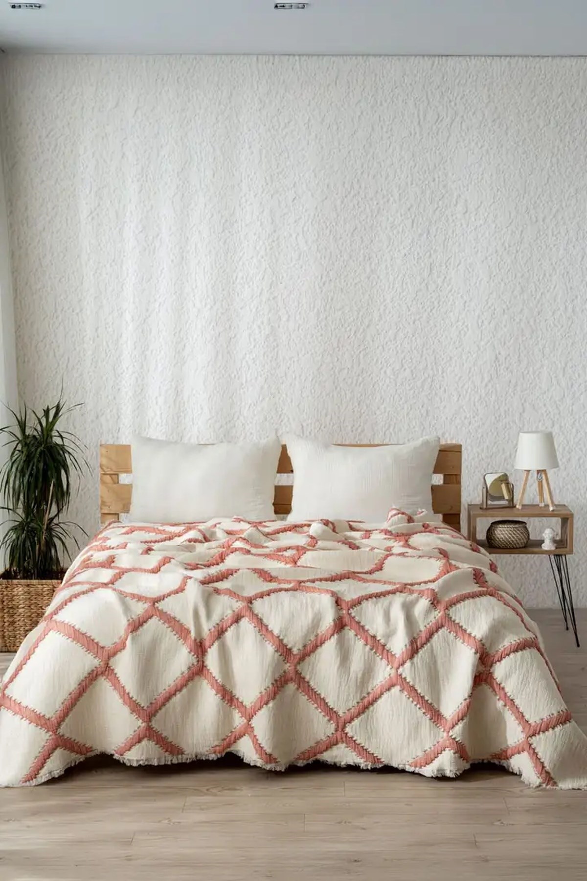Mylasa Home Müslin 7 Katlı Baklava Desenli (Jakarlı) Yorgan Çift Kişilik 240x260cm Kiremit