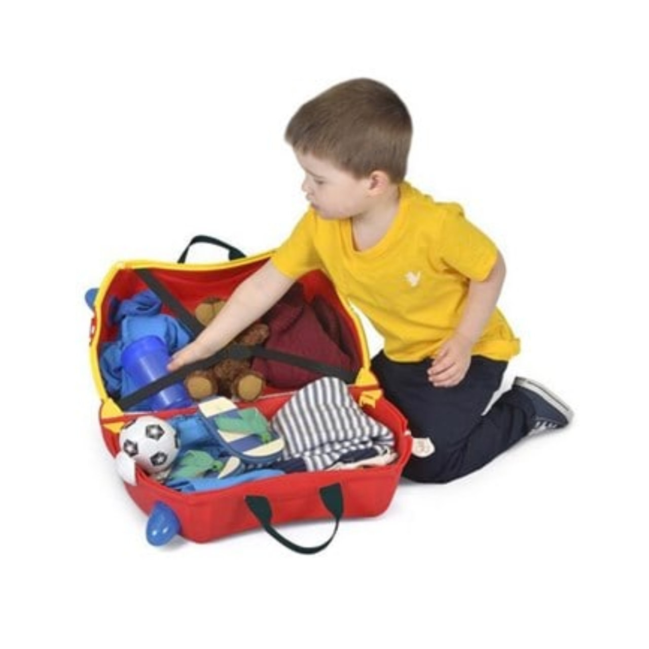 Trunki İtfaiye Aracı Frank Binilebilen ve Sürülen Çocuk Bavulu