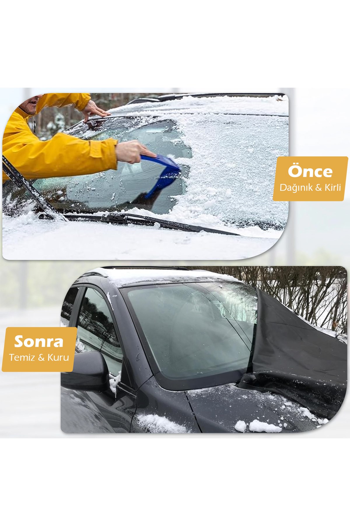 Haegs Buz ve Kar Önleyici Araç Ön Cam Örtüsü Brandası | Ağır Hizmet Tipi 600D Oxford Kumaş | Arabalar, SUV`lar, Kamyonetler İçin Oto Ön Cam Koruyucu Güneşlik | Don Örtüsü (178x106cm) L - Gri