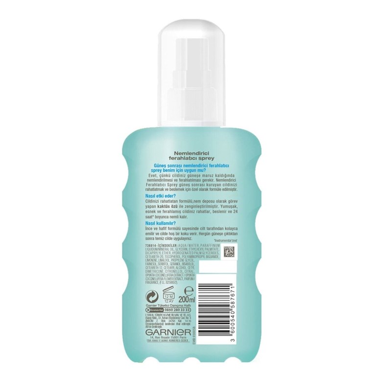 Garnier Güneş Sonrası Nemlendirici & Ferahlatıcı Sprey 200 ml