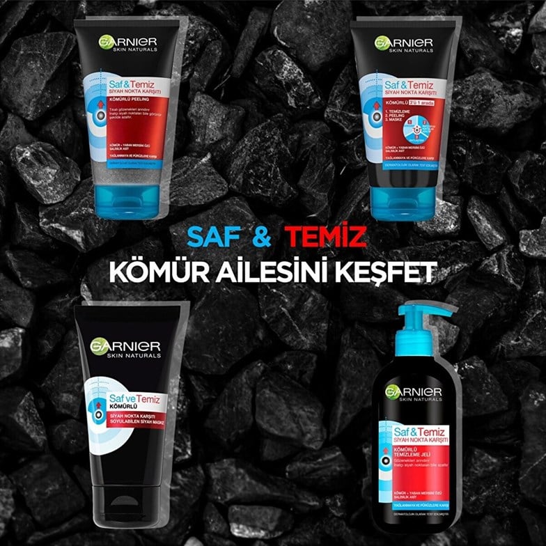 Garnier Saf & Temiz Siyah Nokta Karşıtı Kömürlü Temizleme Jeli 200ml