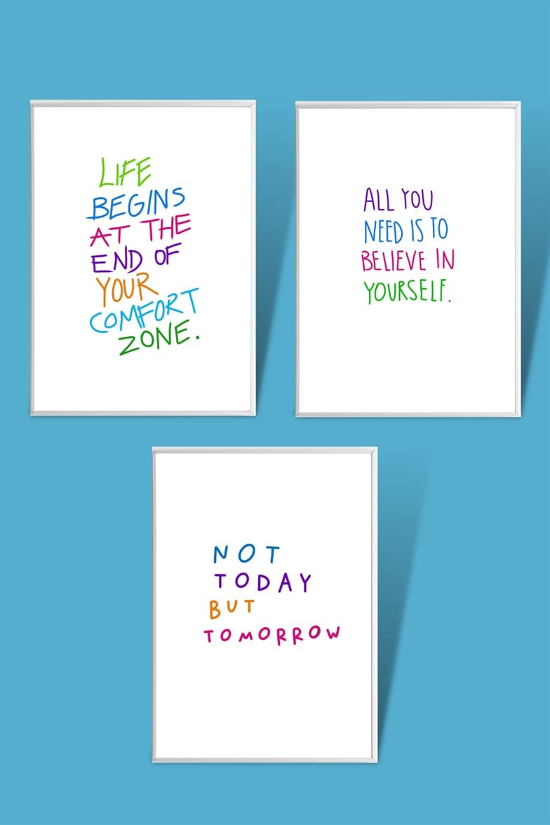 Hipnotico Üçlü El Yazısı Çerçevesiz Poster 30x40