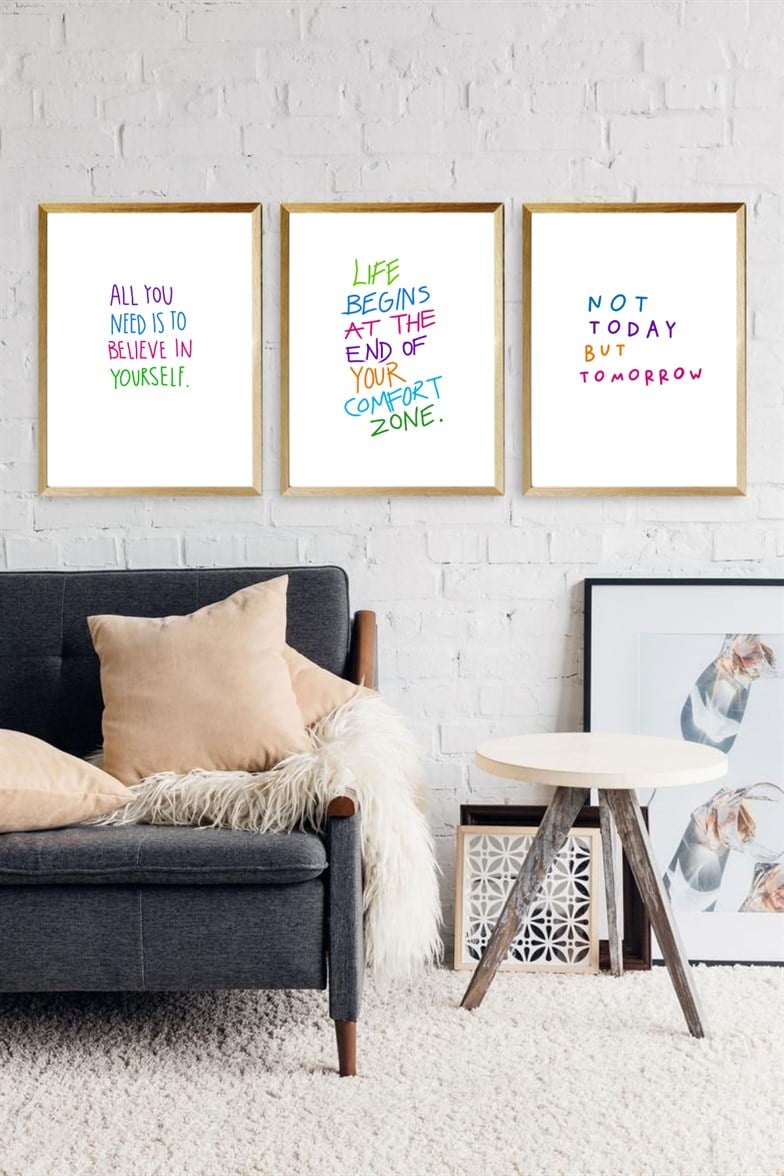 Hipnotico Üçlü El Yazısı Çerçevesiz Poster 30x40