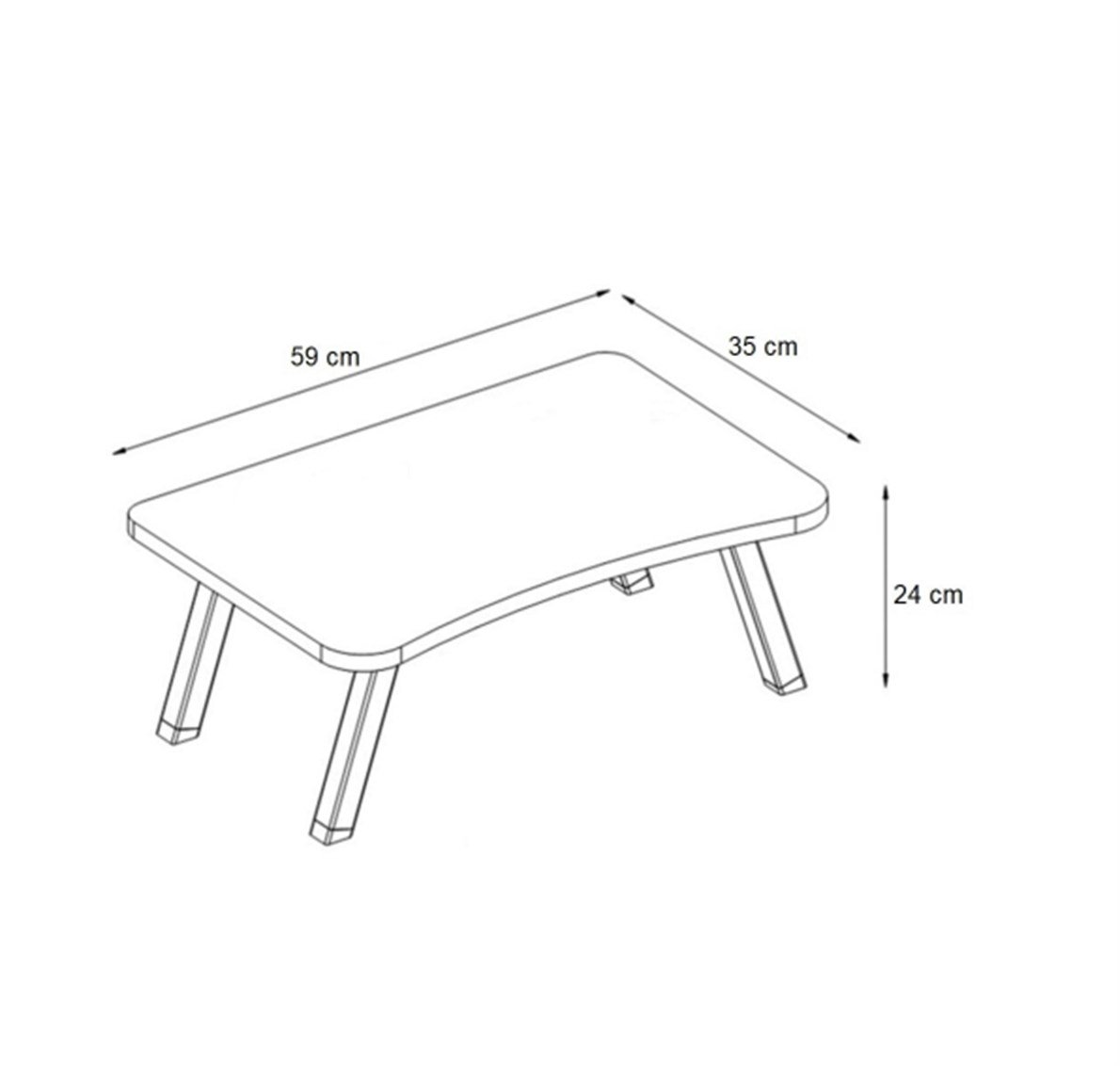 interGO Renkli Laptop Sehpası Katlanabilir Yatak Koltuk Üstü Kahvaltı Sehpası LAPTOP1 Krem