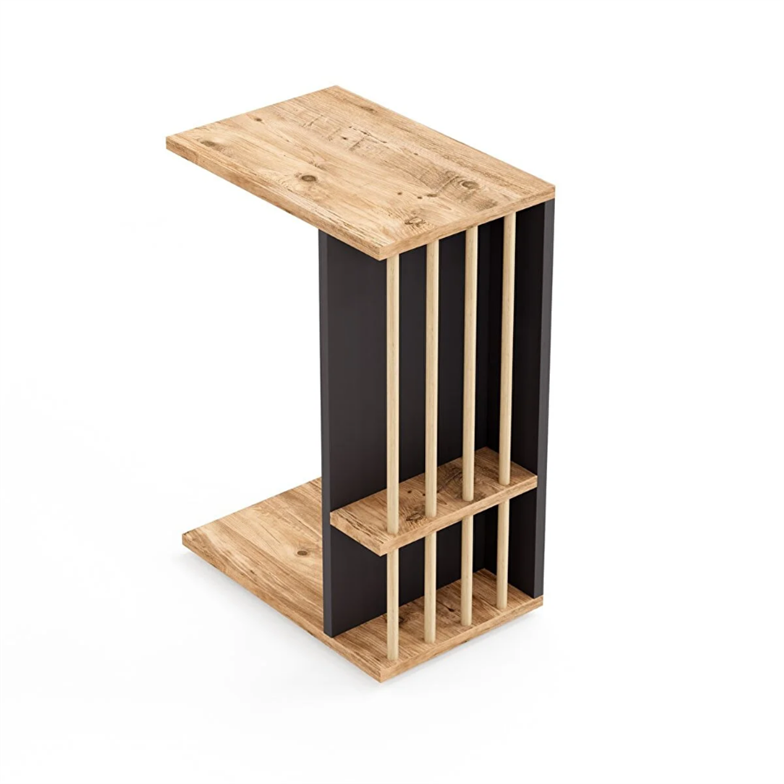 interGO Tekerlekli Yan Sehpa Koltuk Sehpası C Sehpa Zigon Sehpa Servis Sehpası CT2