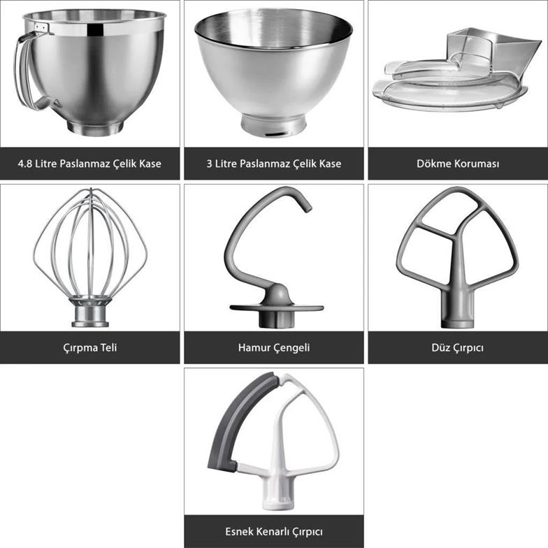 KitchenAid Artisan 5KSM175PSEWH White 300 W 4.8 lt Stand Mikser