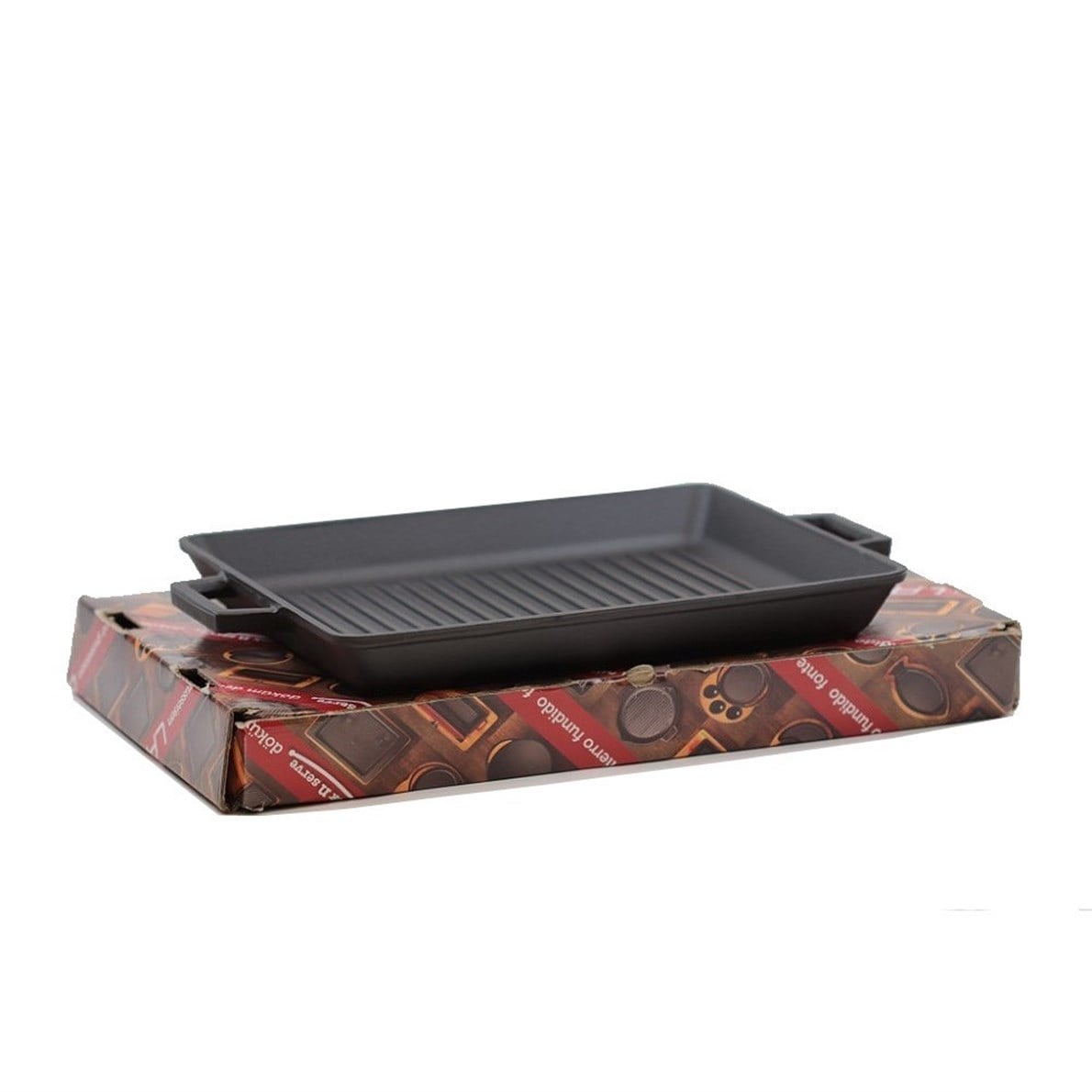 Lava Döküm Dikdörtgen 26x32 cm Metal Kulplu Izgara Tava
