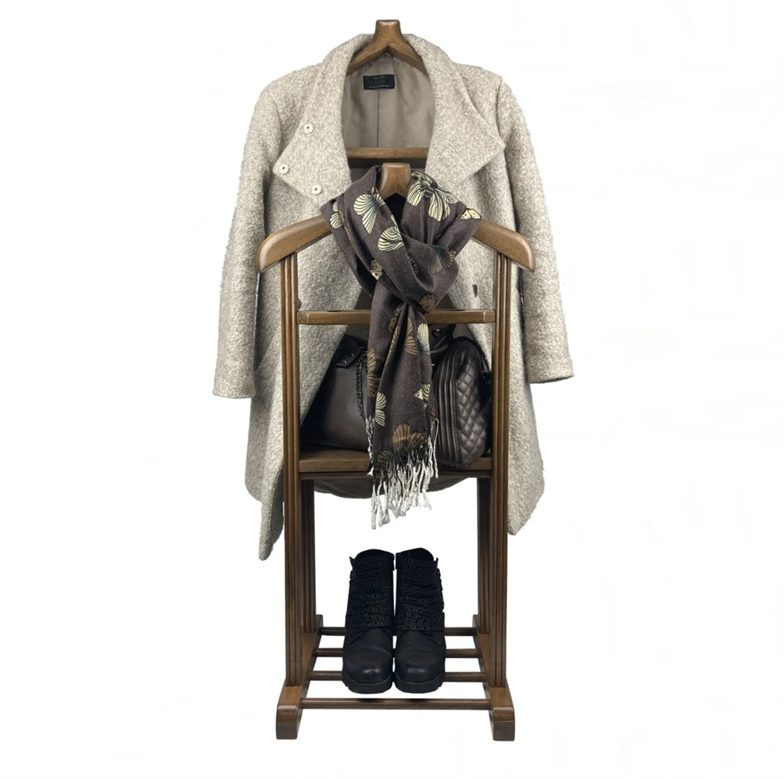 Melada Mobilya Gürgen Çift Tepeli Dilsiz Uşak Cilalı Ceviz Double Sehpalı