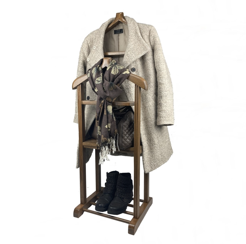 Melada Mobilya Gürgen Çift Tepeli Dilsiz Uşak Cilalı Ceviz Double Sehpalı