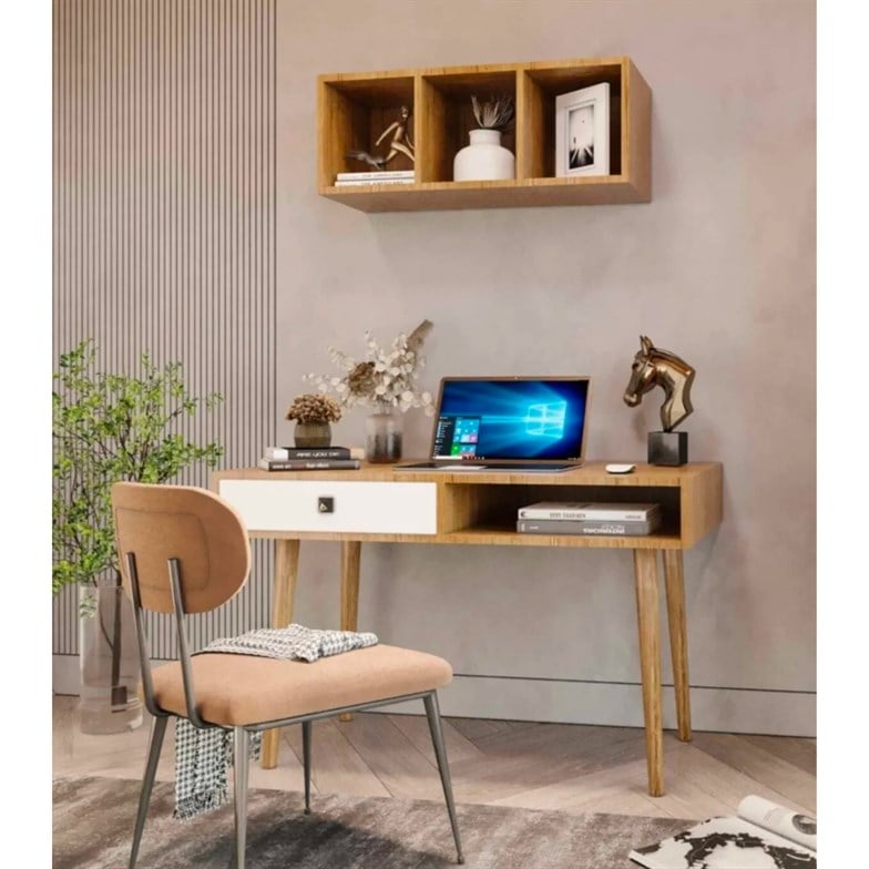 Merlin Mobilya Major Bambu 2 Parçalı Çalışma Masası MAJOR123