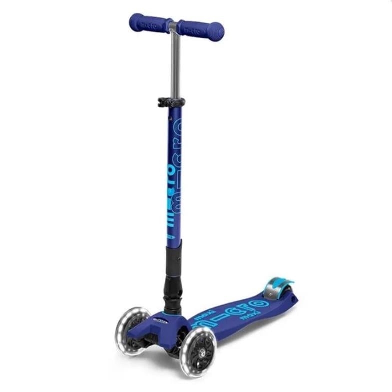 Micro Maxi Micro Deluxe LED Foldable 3Tekerlekli Scooter Navy Blue