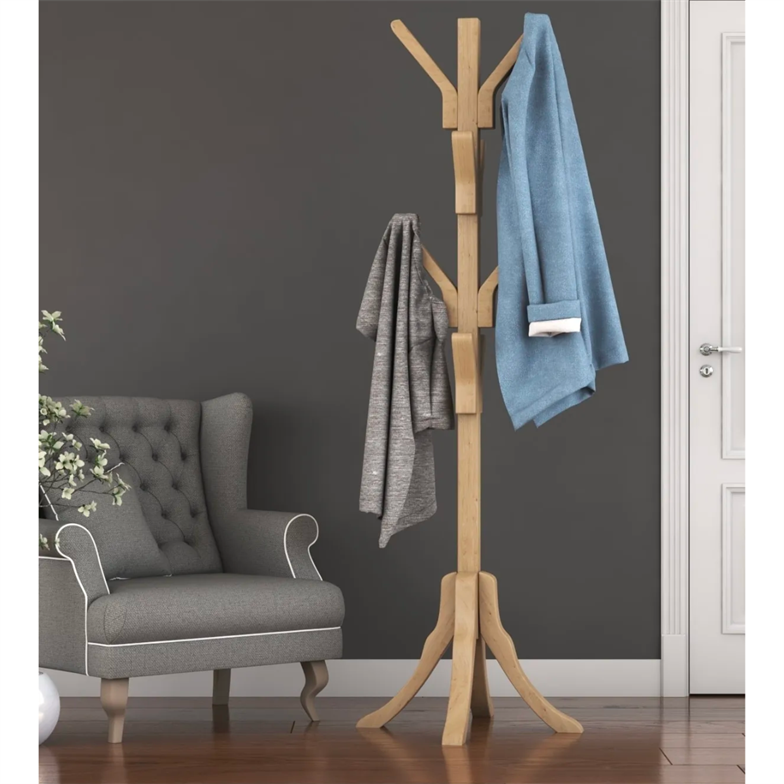 Mobildeco Nia Ahşap Ayaklı Gürgen Askılık