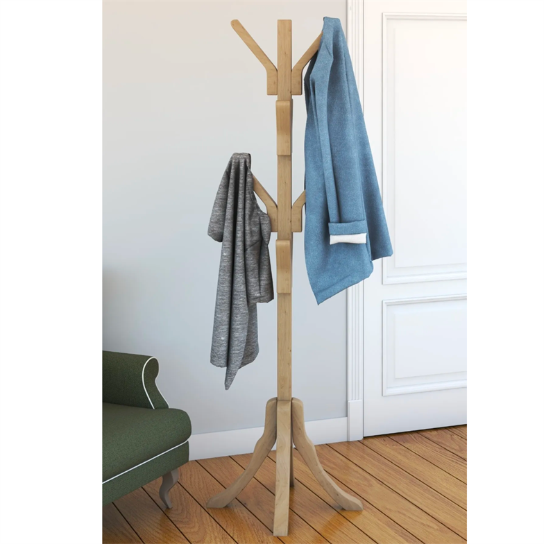 Mobildeco Nia Ahşap Ayaklı Gürgen Askılık