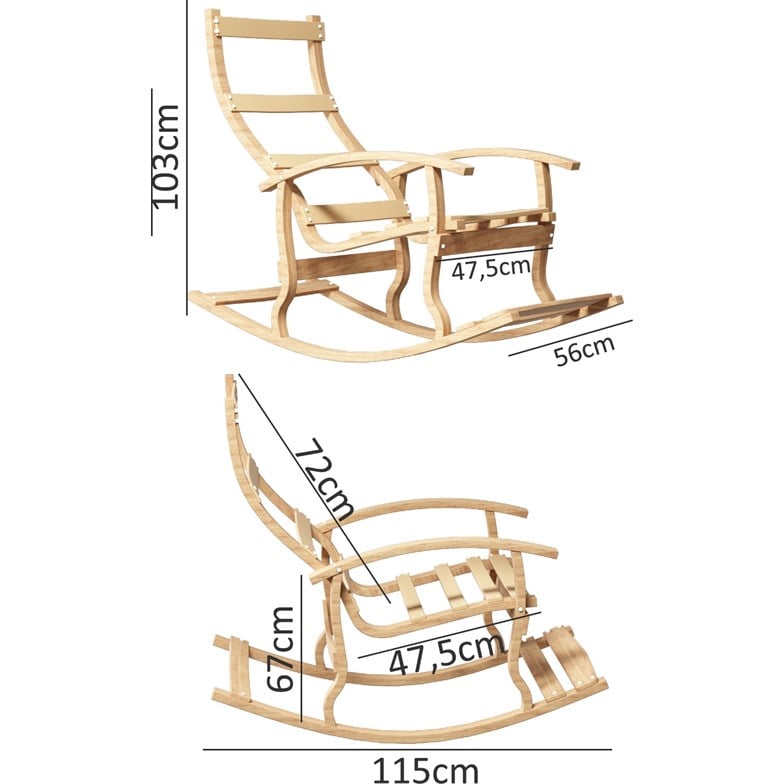 Mobildeco Padişah Ahşap Sallanan Sandalye