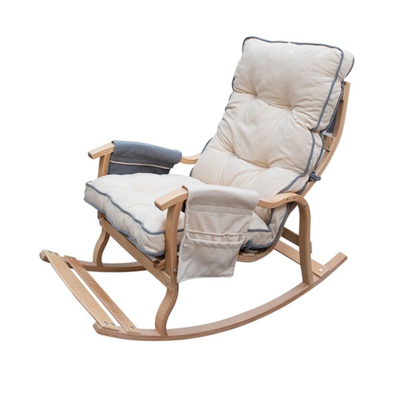 Mobildeco Sultan Lüx Ahşap Çift Minderli Çift Cepli Sallanan Sandalye