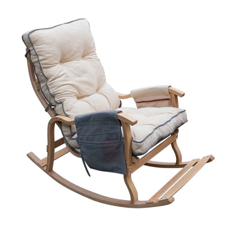 Mobildeco Sultan Lüx Ahşap Çift Minderli Çift Cepli Sallanan Sandalye