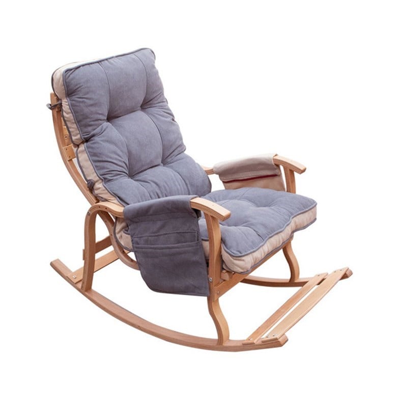 Mobildeco Sultan Lüx Ahşap Çift Minderli Çift Cepli Sallanan Sandalye