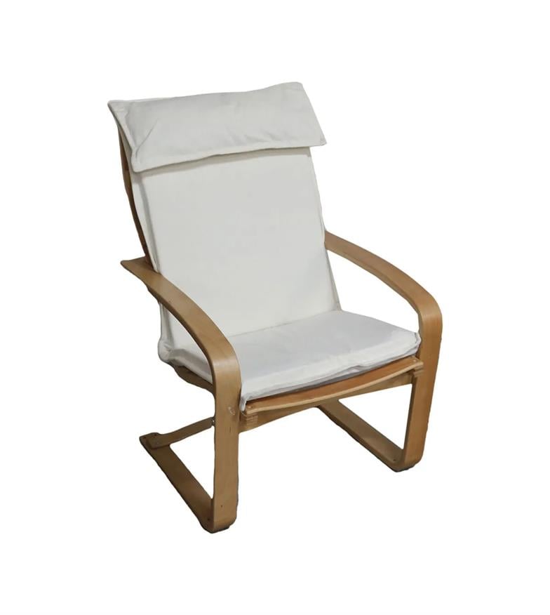 Mobildeco Yaylanır Dinlenme Koltuğu Ahşap Krem