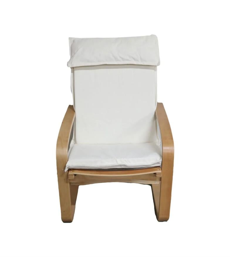 Mobildeco Yaylanır Dinlenme Koltuğu Ahşap Krem