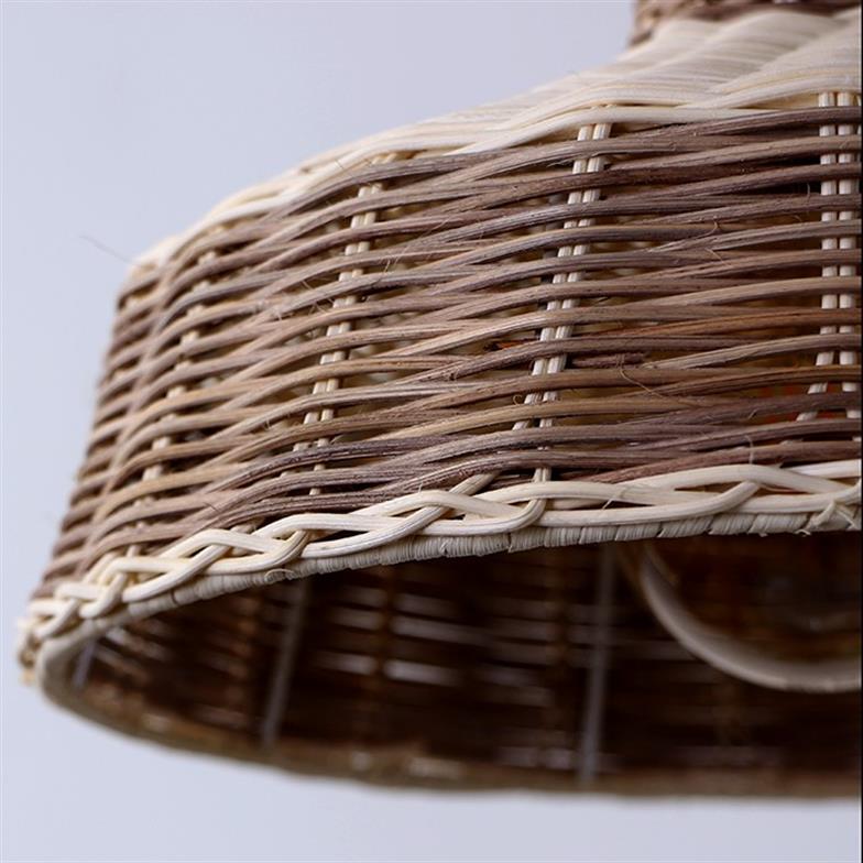 Mylamp Merve Krem & Açık Kahverengi 34x22 cm Rattan Sarkıt Lamba