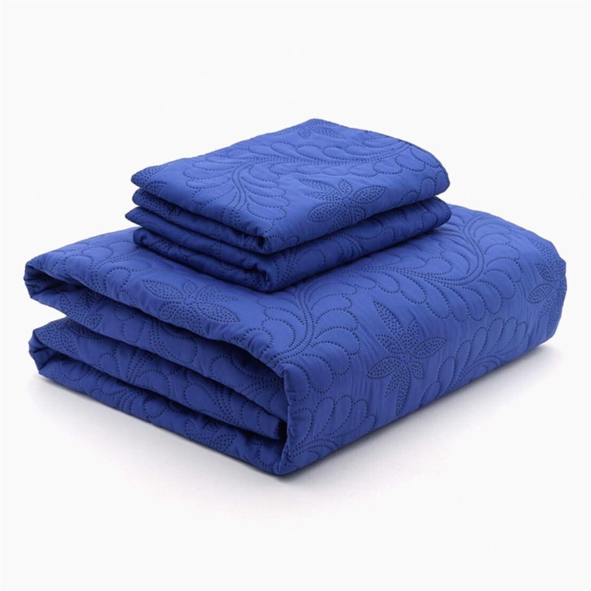 Örtüm Ivy Lacivert Çift Kişilik Microfiber Kapitone Yatak Örtüsü D-YÖÇK06