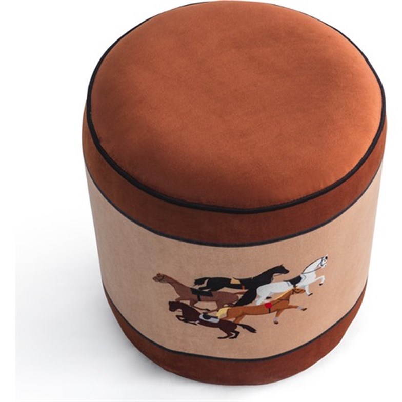 Puqqa Horse Roma Desenli Puf