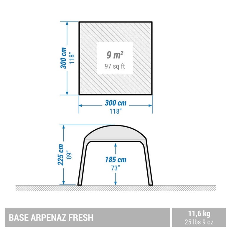Quechua Arpenaz Base Fresh 10 Kişilik Gölgelik