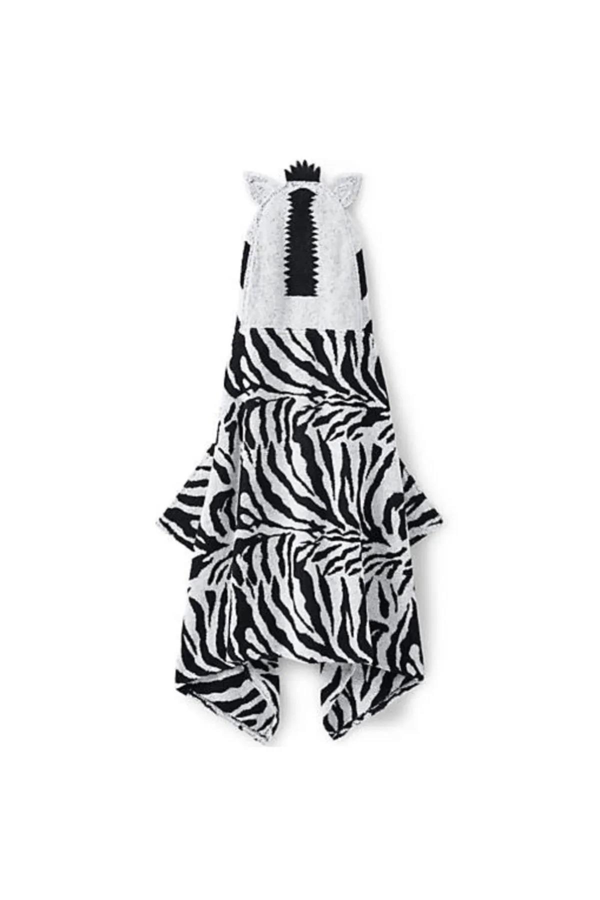 Reyo Havlu Denizi Ev Tekstil Ürünleri Zebra Figürlü Havlu Panço