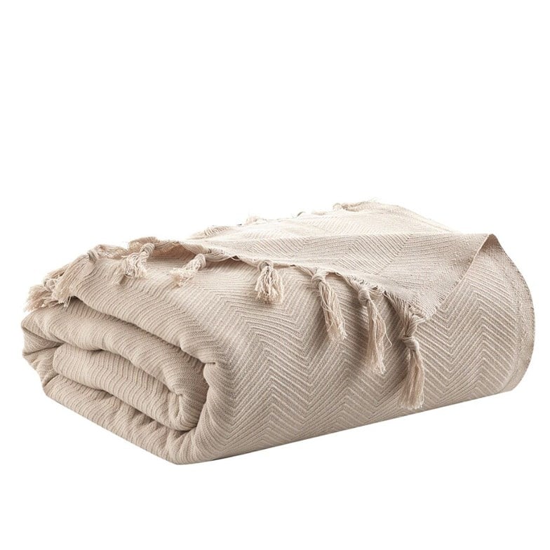 Reyo Home %100 Pamuk Çift Kişilik Pike Ve Yatak Örtüsü 200x230 cm Bej