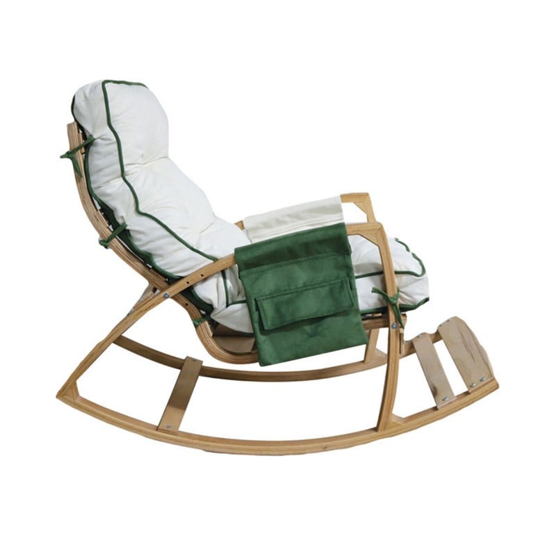 Reyo Home Efes Lüks Çift Minderli Sallanan Sandalye Tv Koltuğu Yeşil/Krem