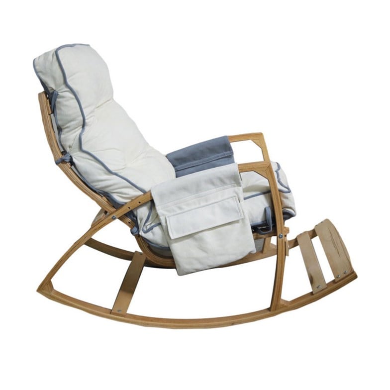 Reyo Home Elena Lüks Çift Minderli Sallanan Sandalye Tv Koltuğu Gri/Krem