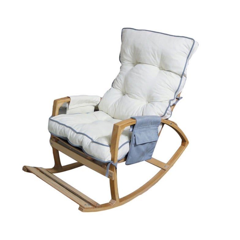 Reyo Home Elena Lüks Çift Minderli Sallanan Sandalye Tv Koltuğu Gri/Krem