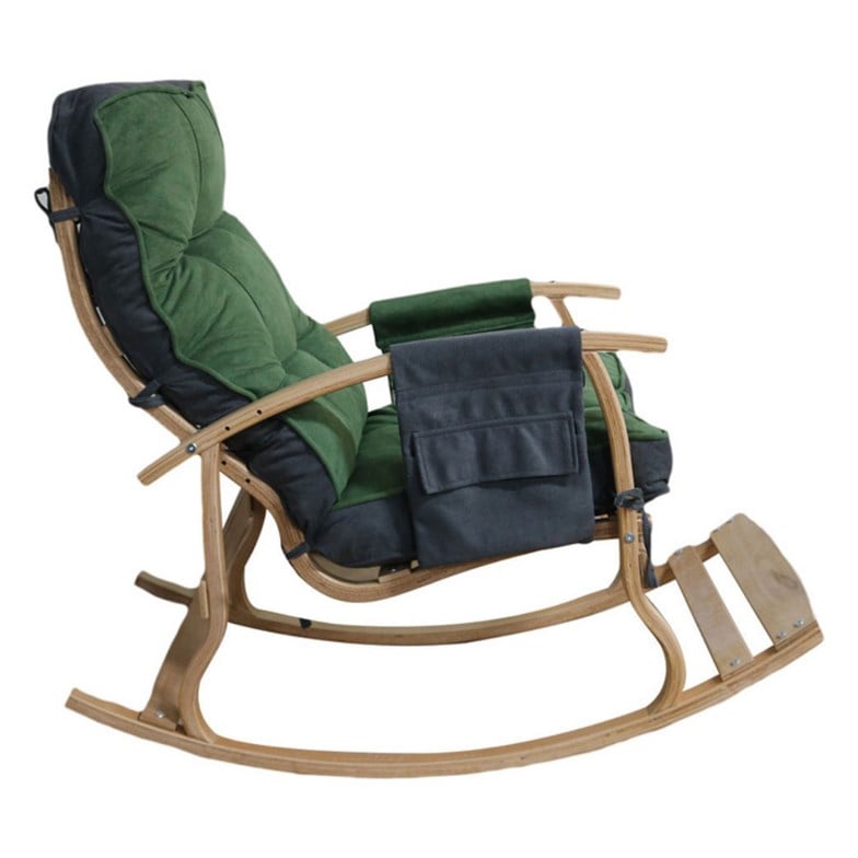 Reyo Home Lidya Lüks Çift Minderli Sallanan Sandalye Tv Koltuğu Gri/Yeşil