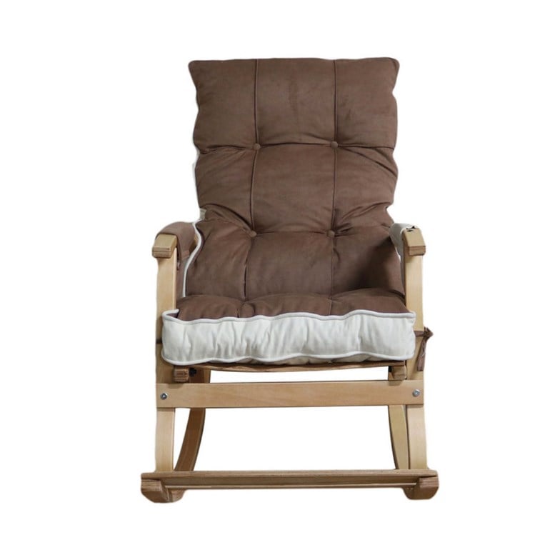 Reyo Home Lidya Lüks Çift Minderli Sallanan Sandalye Tv Koltuğu Kahve/Krem