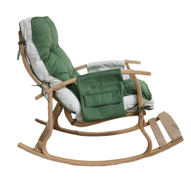 Reyo Home Lidya Lüks Çift Minderli Sallanan Sandalye Tv Koltuğu Yeşil/Krem