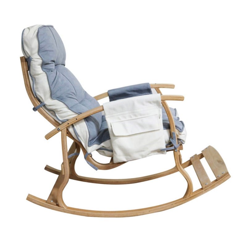 Reyo Home Lidya Lüks Çift Minderli Sallanan Sandalye Tv Koltuğu Gri/Krem