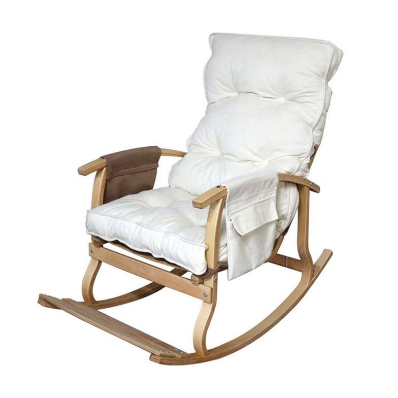 Reyo Home Lidya Lüks Çift Minderli Sallanan Sandalye Tv Koltuğu Kahve/Krem