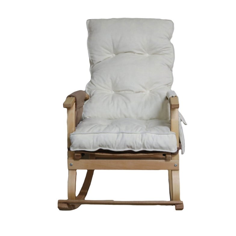 Reyo Home Lidya Lüks Çift Minderli Sallanan Sandalye Tv Koltuğu Kahve/Krem