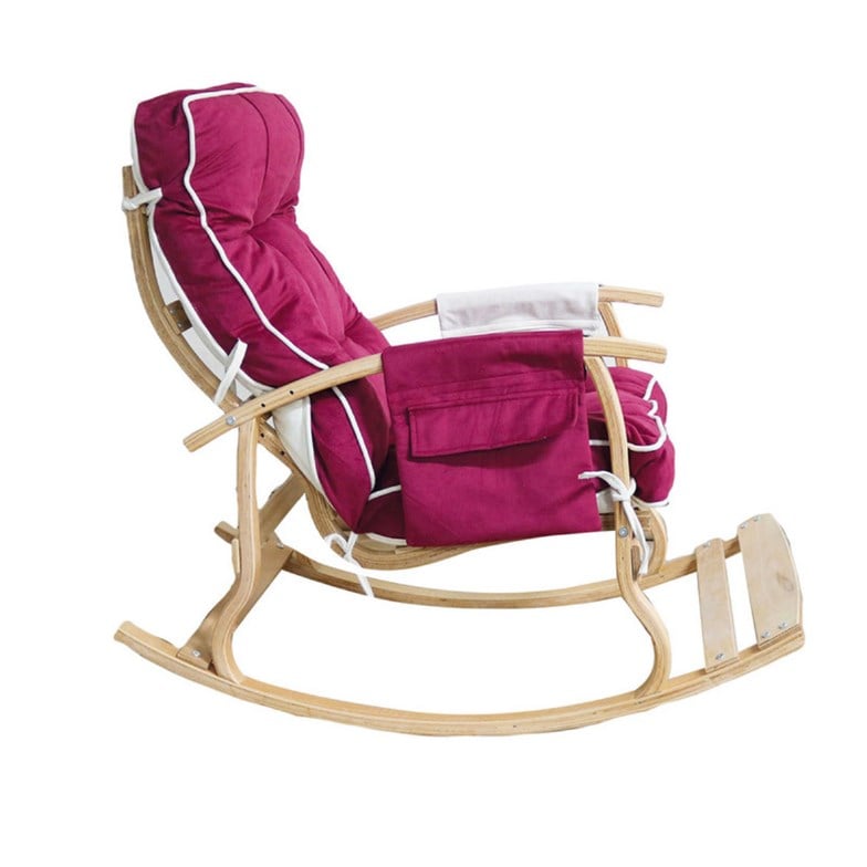 Reyo Home Lidya Lüks Çift Minderli Sallanan Sandalye Tv Koltuğu Bordo/Krem