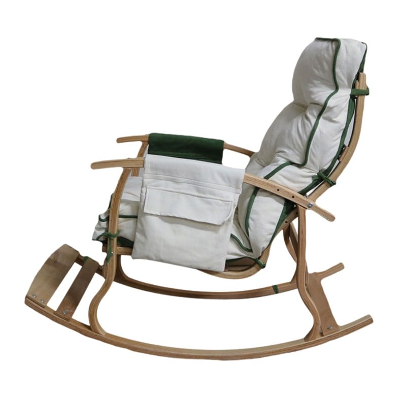 Reyo Home Lidya Lüks Çift Minderli Sallanan Sandalye Tv Koltuğu Yeşil/Krem