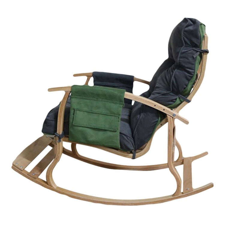 Reyo Home Lidya Lüks Çift Minderli Sallanan Sandalye Tv Koltuğu Gri/Yeşil