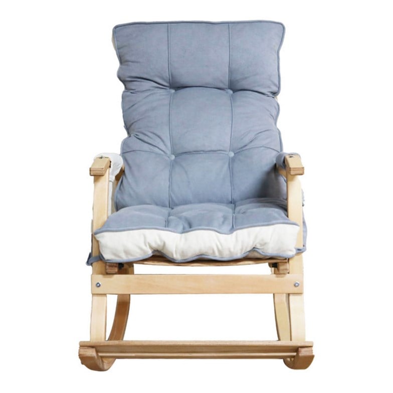 Reyo Home Lidya Lüks Çift Minderli Sallanan Sandalye Tv Koltuğu Gri/Krem