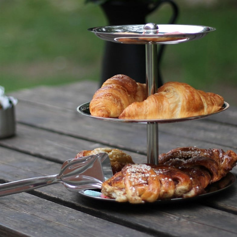 Reyo Home Paslanmaz Çelik 3 Katlı Kek Kurabiye Servisi