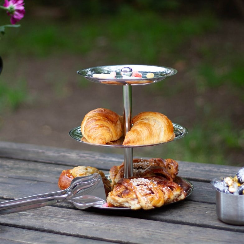 Reyo Home Paslanmaz Çelik 3 Katlı Kek Kurabiye Servisi