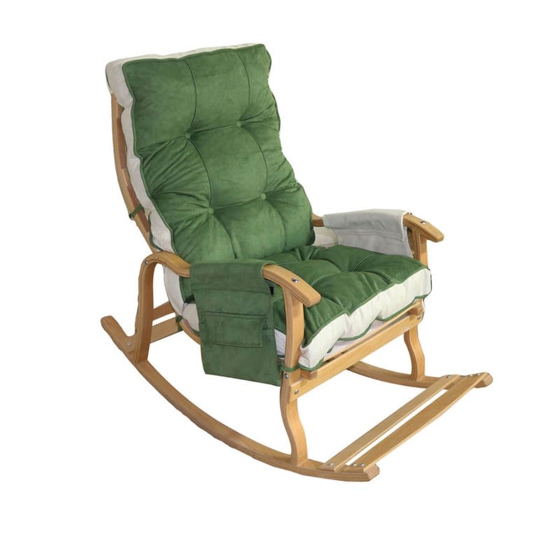 Reyo Home Sakura Lüks Çift Minderli Sallanan Sandalye Tv Koltuğu Yeşil/Krem