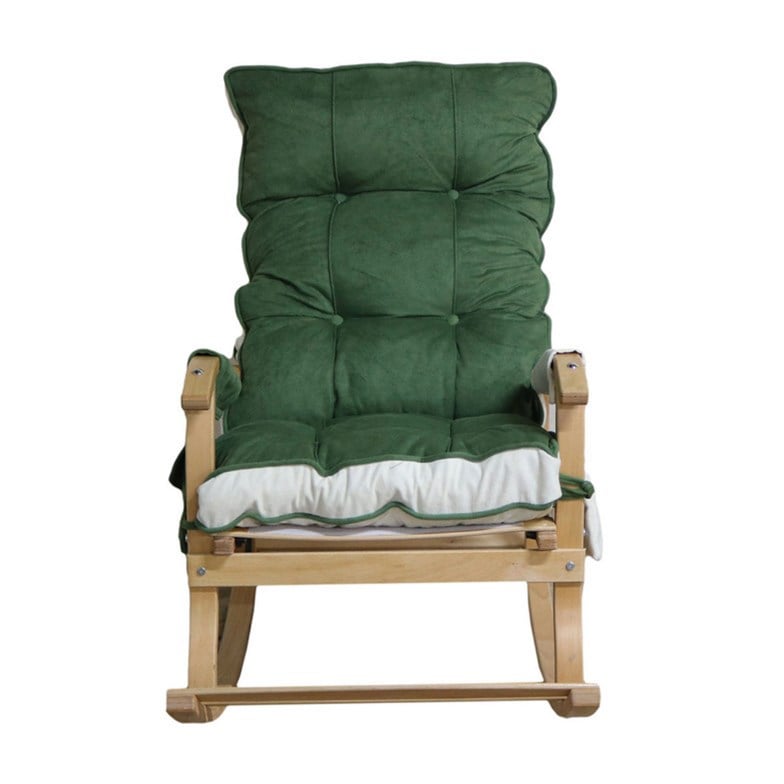 Reyo Home Sakura Lüks Çift Minderli Sallanan Sandalye Tv Koltuğu Yeşil/Krem