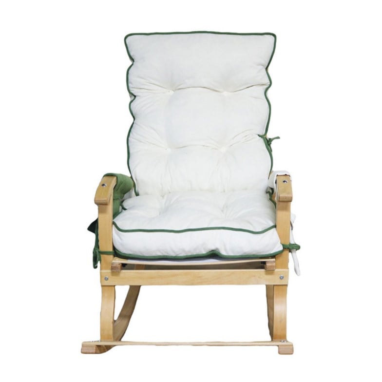 Reyo Home Sakura Lüks Çift Minderli Sallanan Sandalye Tv Koltuğu Yeşil/Krem